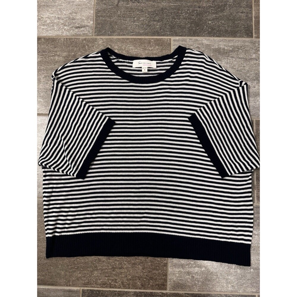 Two by Vince Camuto Windswept Wonder Sweater XS Navy White Stripe NWT